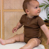 Chocolate Organic Short Sleeve Bodysuit SS22