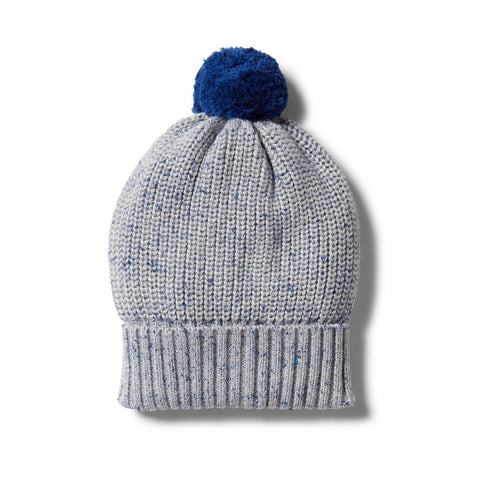 Knitted Hat- Navy Peony Fleck
