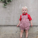Christmas Red Gingham Overalls SS21
