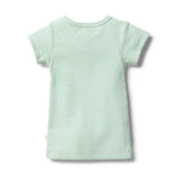 Neon Mint Organic Stripe Rib Tee