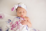 Lilac Skies Baby Jersey Wrap & Topknot Set