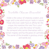 Petite Fleur Violets Charm Bracelet